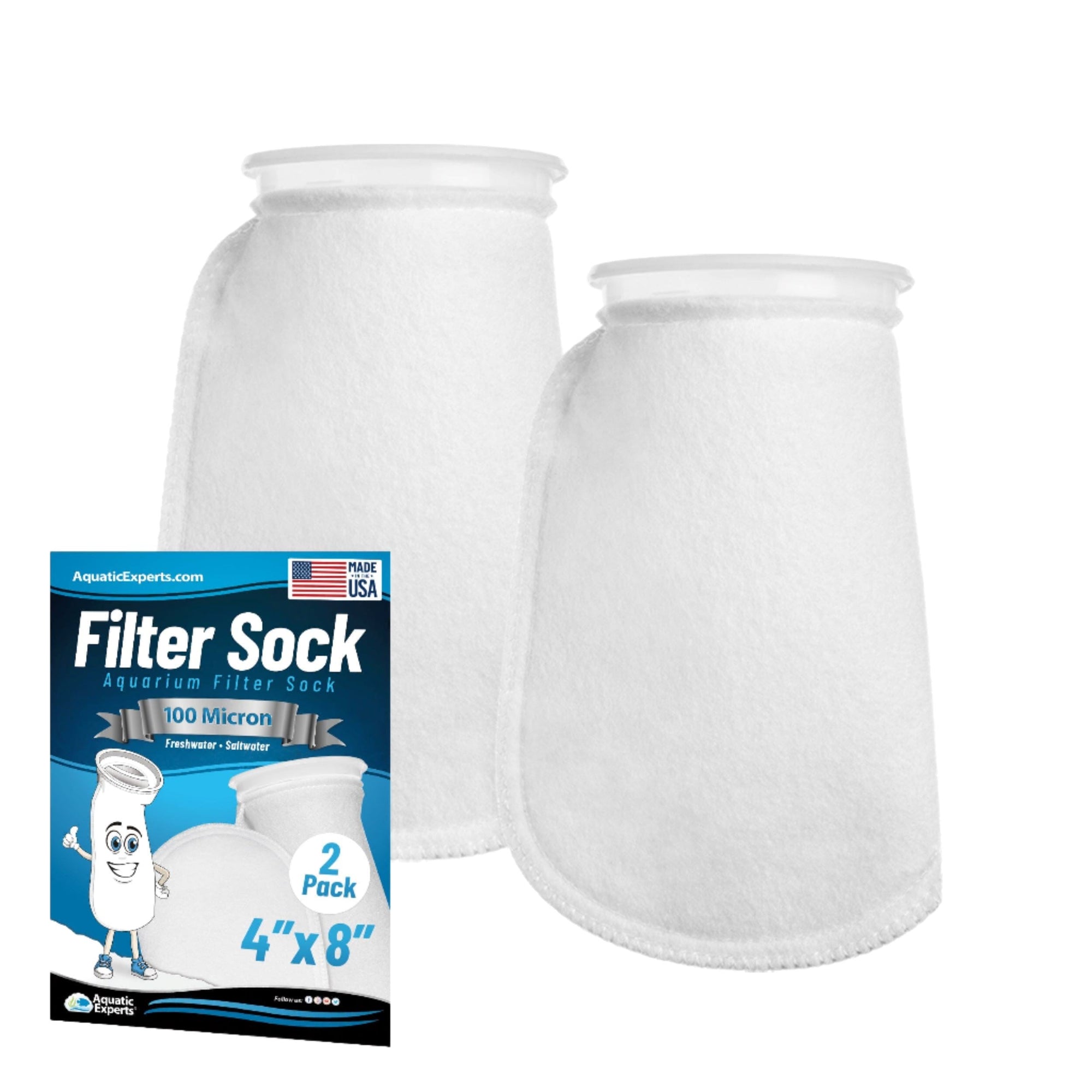 Aquatic Experts 4" Ring Filter Sock - 100 Micron for Reef Aquariums
