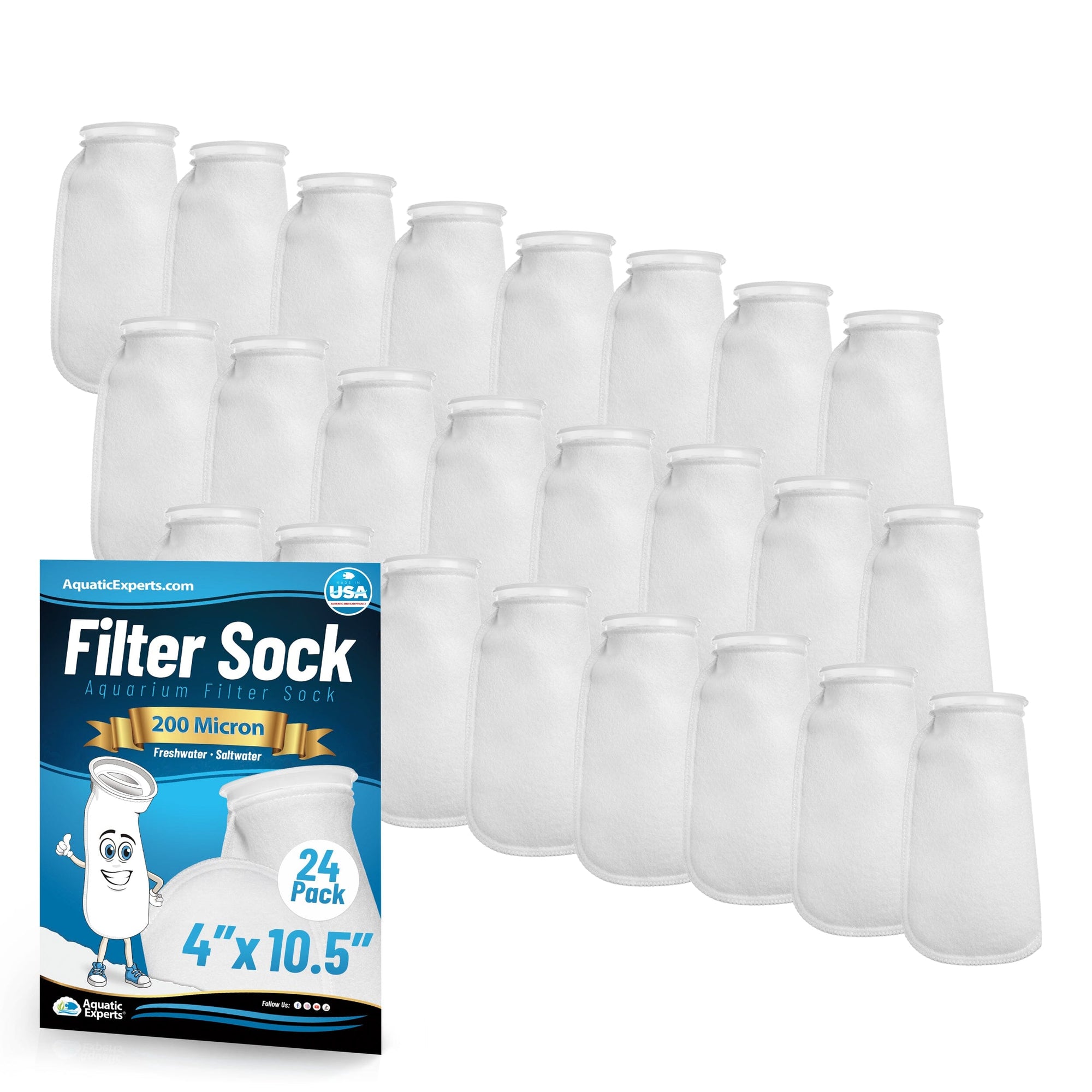 Aquatic Experts 4" Ring Filter Sock - 200 Micron for Reef Aquariums