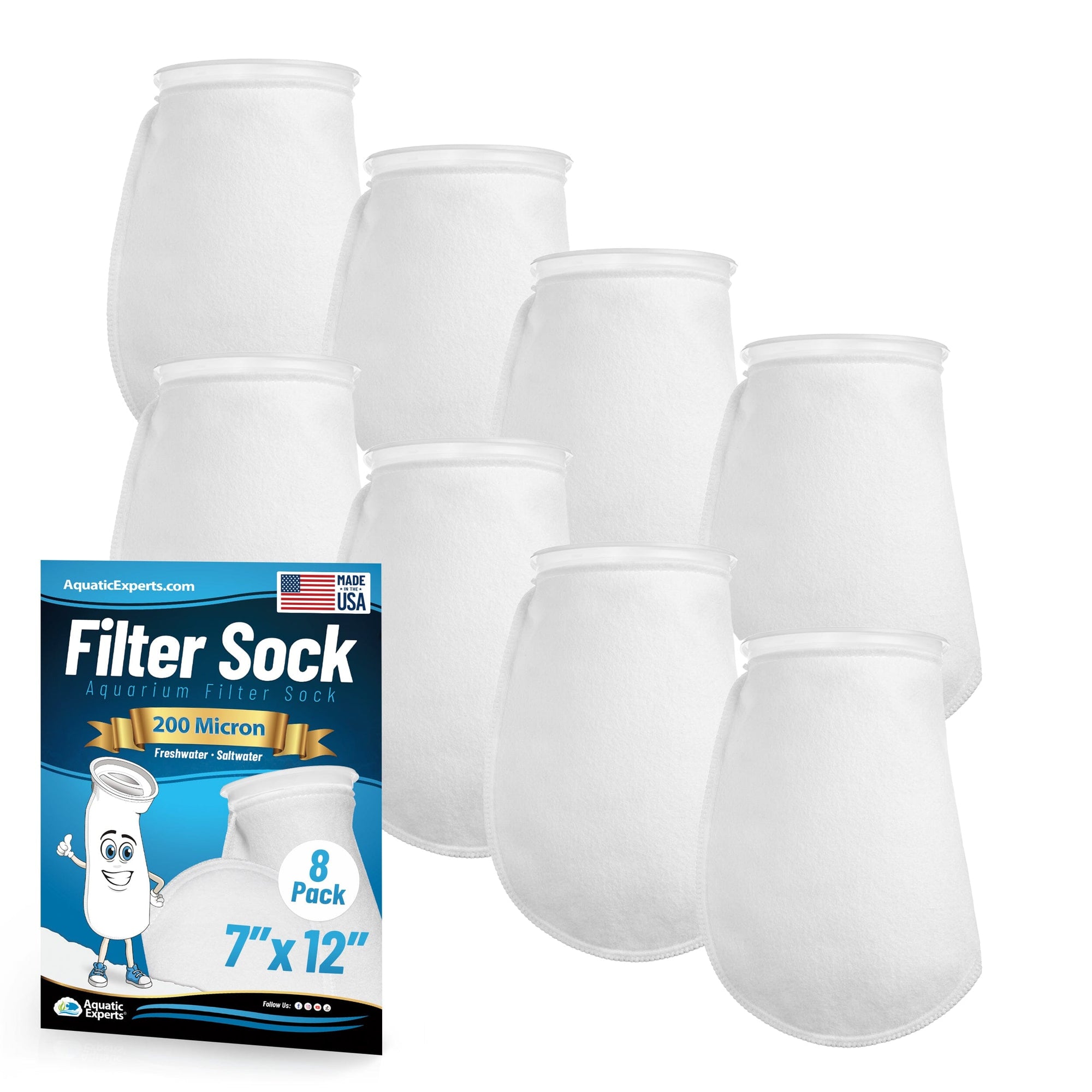Aquatic Experts 7" Ring Filter Sock - 200 Micron for Large Reef Systems