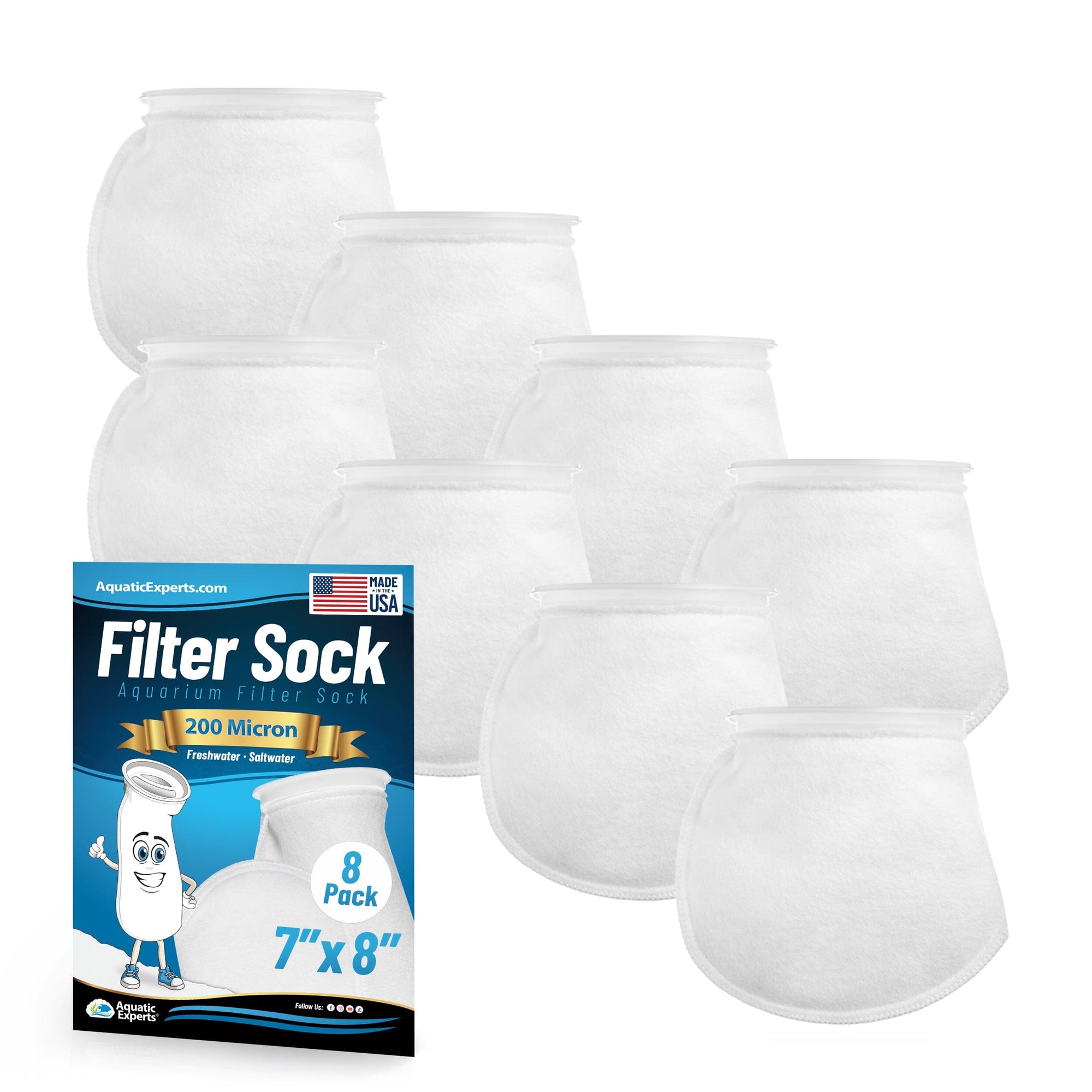 Aquatic Experts 7" Ring Filter Sock - 200 Micron for Large Reef Systems