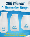 Aquatic Experts 4" Ring Filter Sock - 200 Micron for Reef Aquariums