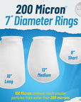 Aquatic Experts 7" Ring Filter Sock - 200 Micron for Large Reef Systems