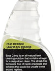 The Komodo Base Camp 16oz spray bottle is an all-natural glass and surface cleaner that dries fast and leaves no residue. With vinegar for deep cleaning, its safe for reptiles, and the back label lists usage steps and ingredients.