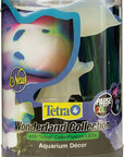 Packaging for Tetra - Wonderland Collection RGB Mushroom w/ ColorFusion LEDs, highlighting its multicolored LED features like Pause to Select Color and showcasing vibrant underwater décor.
