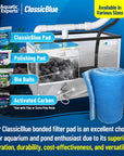 Classic Bonded Aquarium Filter Pad - Blue & White Aquarium Filter Media Roll Bulk, Customizable for Most Filters