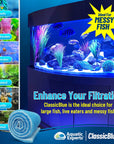 Classic Bonded Aquarium Filter Pad - Blue & White Aquarium Filter Media Roll Bulk, Customizable for Most Filters
