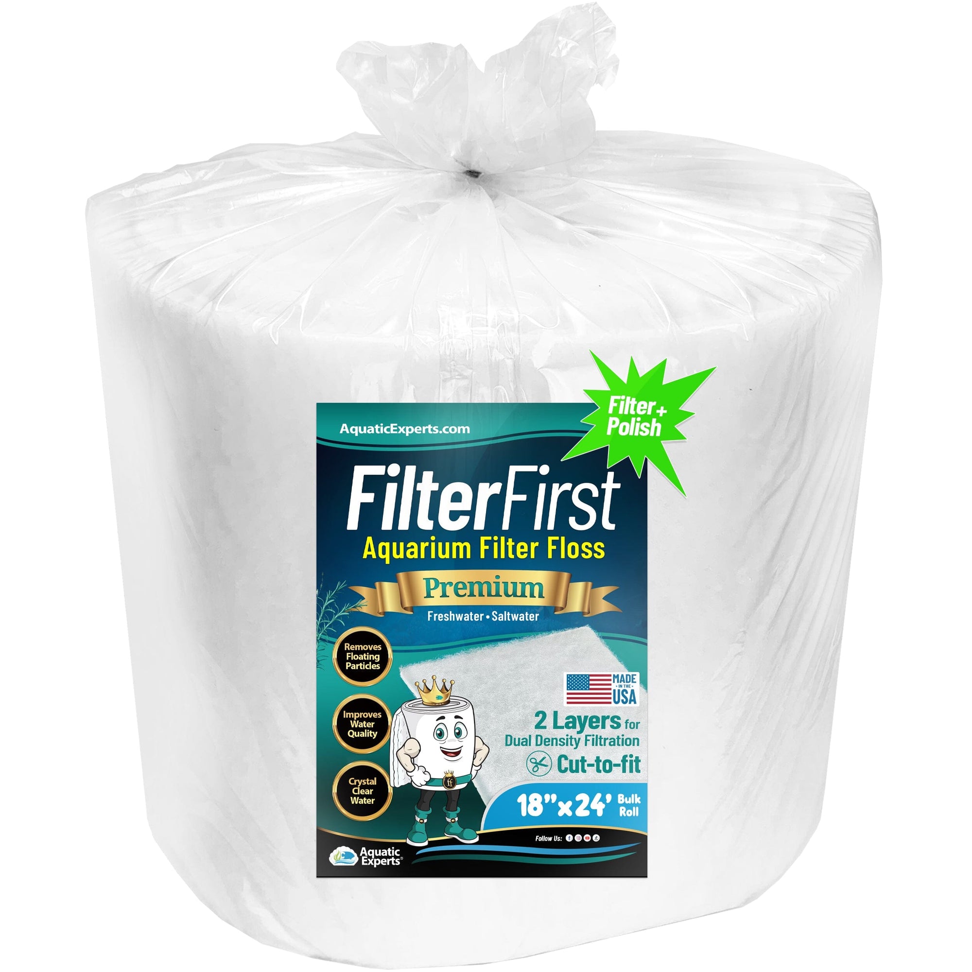 Aquarium Filter Floss - FilterFirst Pad Media Roll for Crystal Clear Water