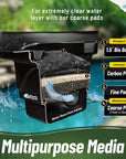 Pond Bundle - Complete Filtration Kit: Carbon + White Fine + Black Coarse 18"x72"