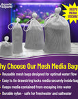 Aquatic Experts Aquarium Mesh Bag - Fine Mesh Media Bags - Perfect for Efficient Aquarium Filtration