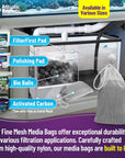 Aquatic Experts Aquarium Mesh Bag - Fine Mesh Media Bags - Perfect for Efficient Aquarium Filtration