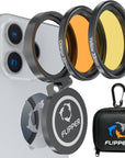Flipper Flip-Kick Phone Filter Aquarium Reef Lens with Orange and Yellow Lenses