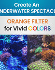 Flipper Flip-Kick Phone Filter Aquarium Reef Lens with Orange and Yellow Lenses
