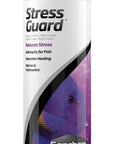 Seachems Stress Guard 500ml reduces stress, offers antiseptic benefits, and promotes healing for fish in both marine and freshwater environments.