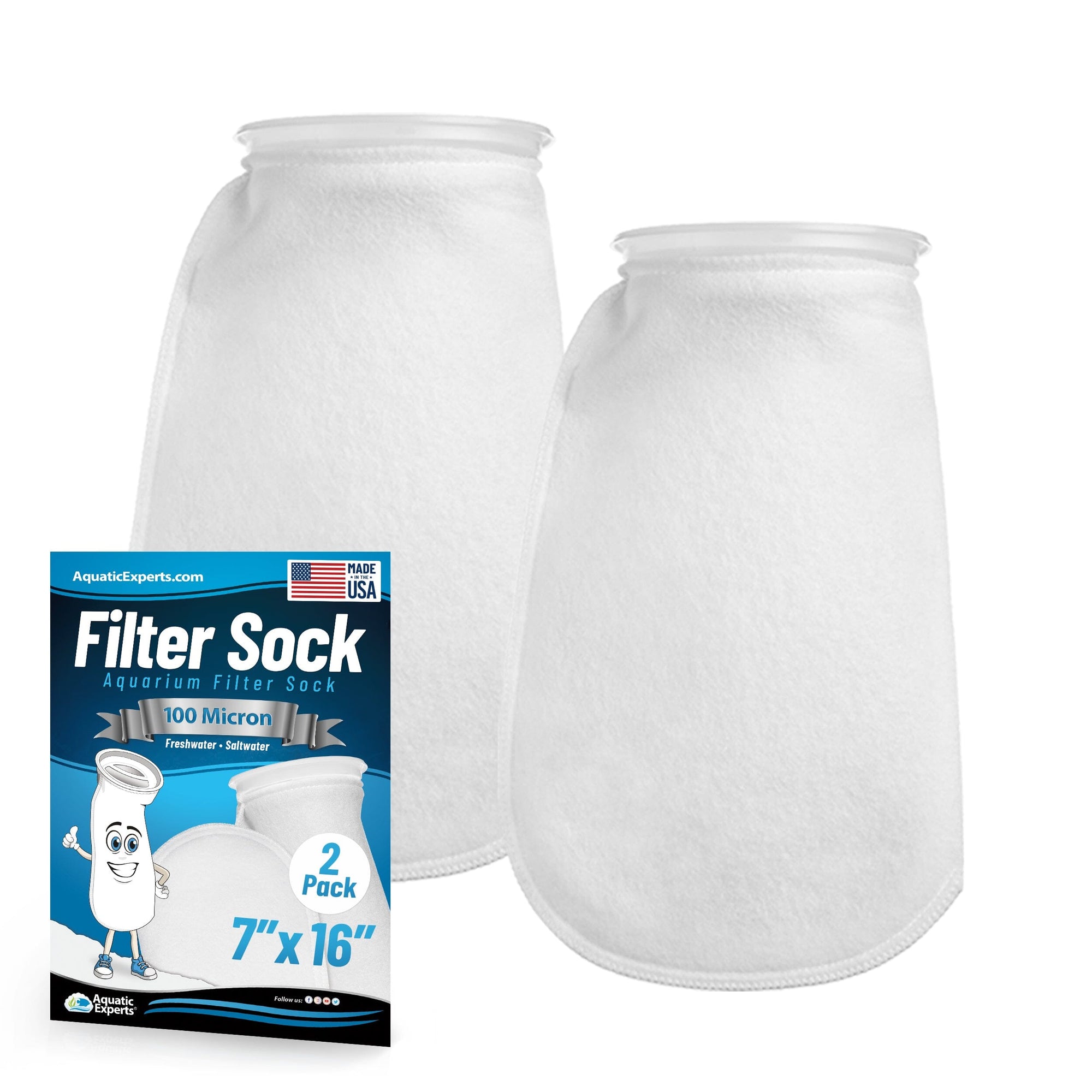 Aquatic Experts 7&quot; Ring Filter Sock - 100 Micron for Large Reef Systems