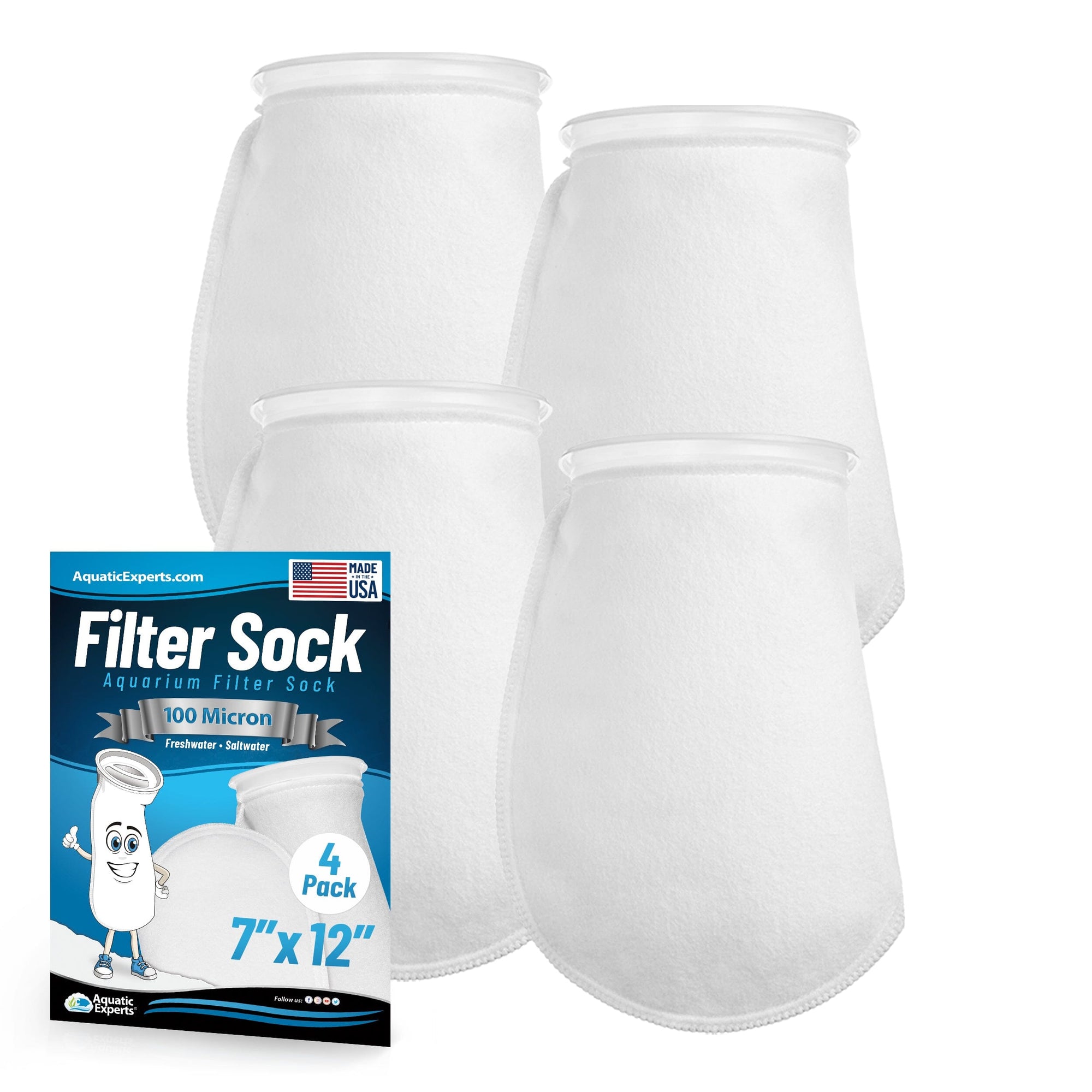 Aquatic Experts 7&quot; Ring Filter Sock - 100 Micron for Large Reef Systems