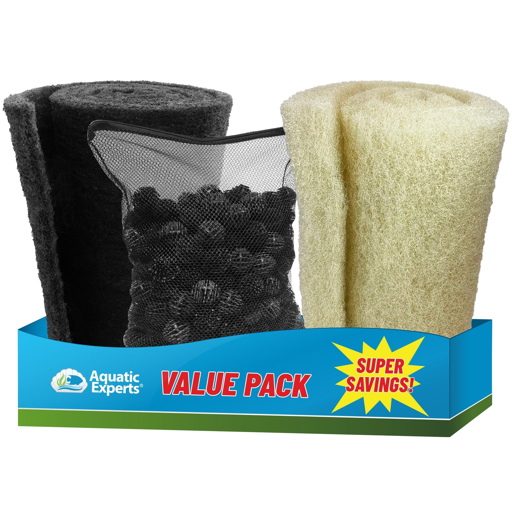 Pond Bundle -Carbon Filter 18&quot;x 36&quot; + BioBall 300 count with Mesh Bag + Cream Pond 18&quot;x36&quot; Bundle