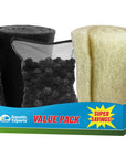 Pond Bundle -Carbon Filter 18"x 36" + BioBall 300 count with Mesh Bag + Cream Pond 18"x36" Bundle