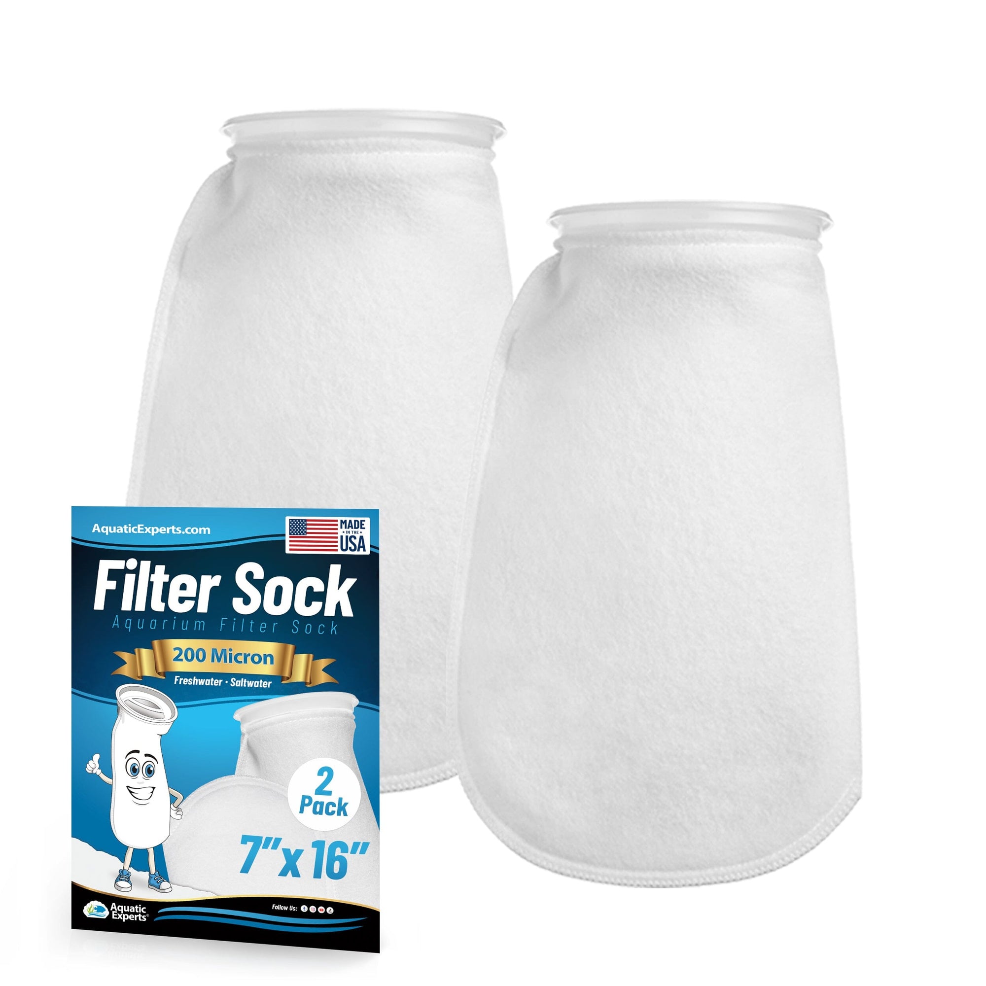 Aquatic Experts 7&quot; Ring Filter Sock - 200 Micron for Large Reef Systems