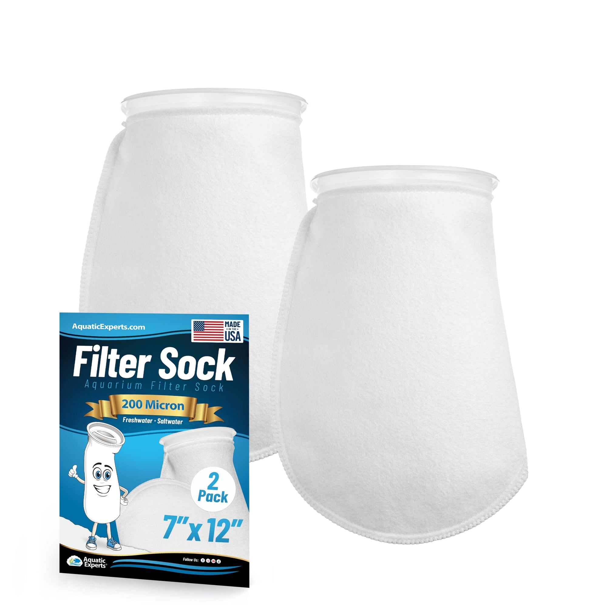 Aquatic Experts 7&quot; Ring Filter Sock - 200 Micron for Large Reef Systems