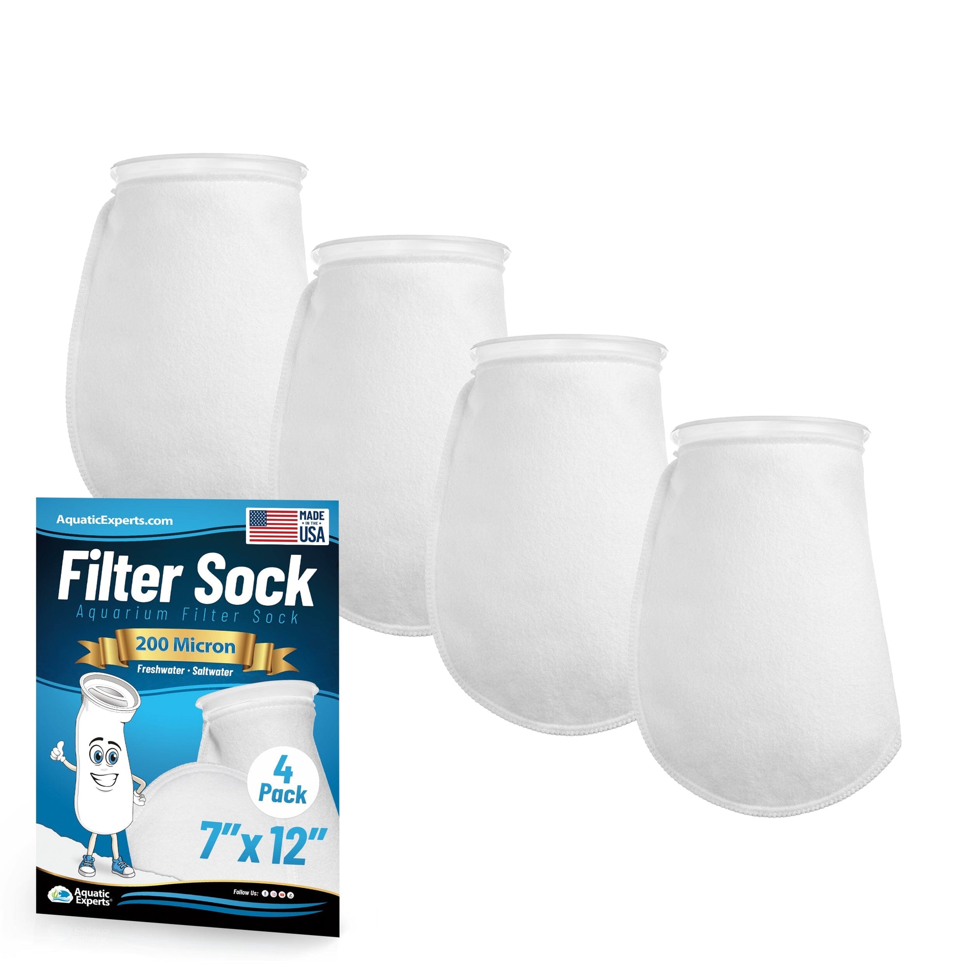 Aquatic Experts 7&quot; Ring Filter Sock - 200 Micron for Large Reef Systems