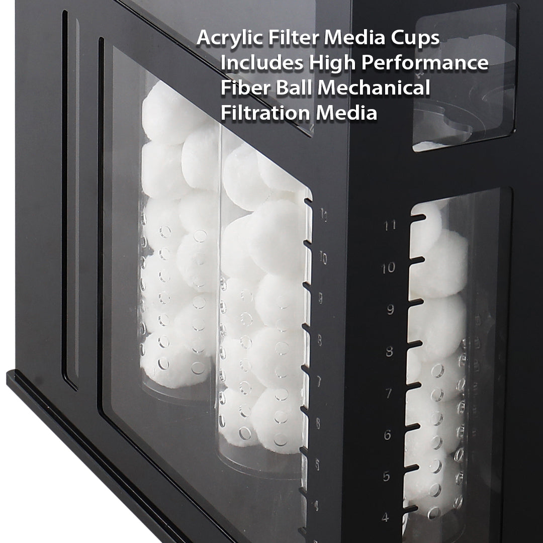 Labeled as acrylic filter media cups, these fiber ball mechanical filtration media offer pristine water quality for your Innovative Marine - INT 200 Gallon Complete Reef System, designed specifically for Saltwater Reef Systems.