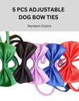 5 PCS ADJUSTABLE DOG BOW TIES (Random Colors)