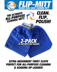 Flipper 2-in-1 Microfiber Aquarium Cleaning Mitt 2 Pack