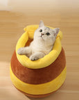 Adorable Honey Jar Theme Cat Bed