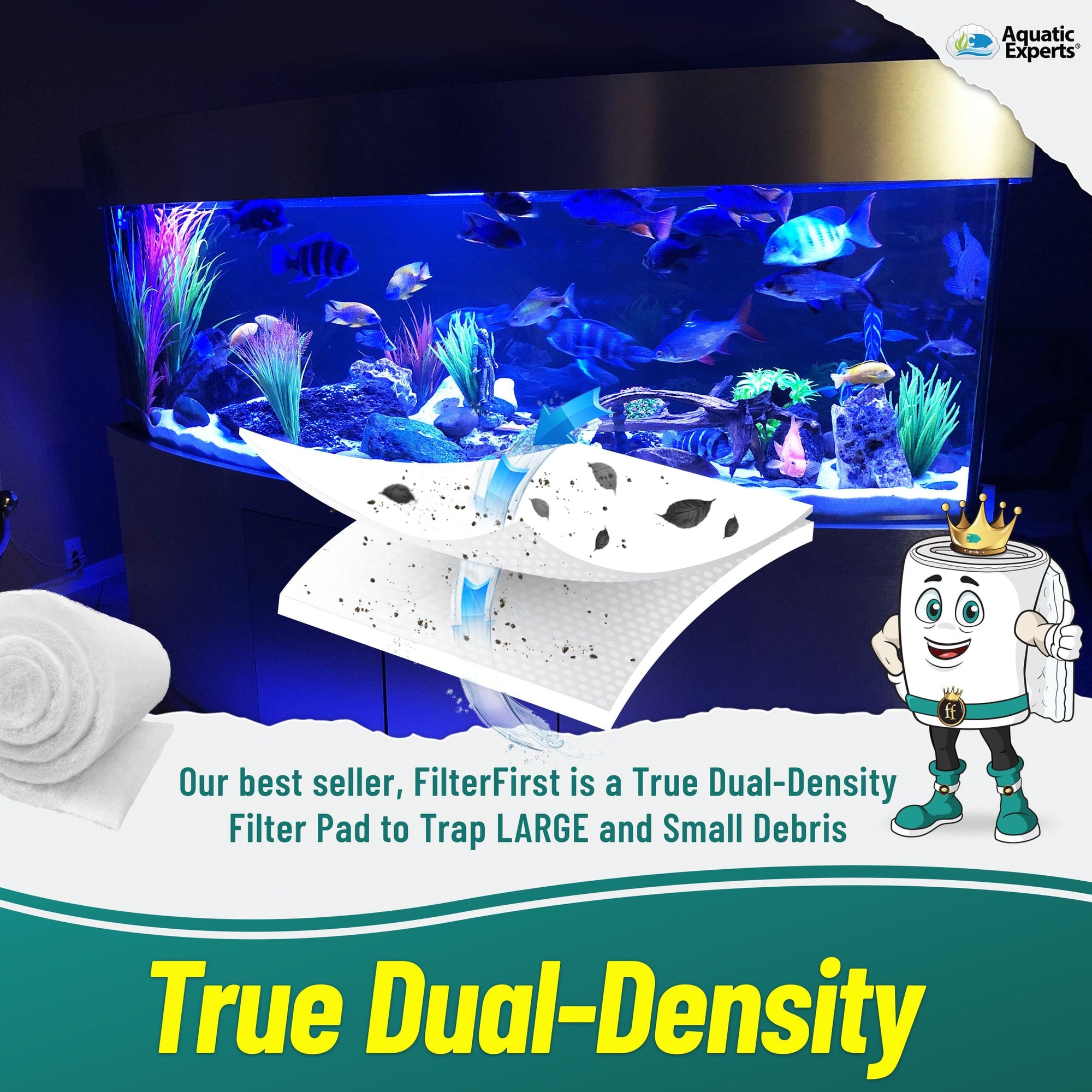Aquarium Bundle includes Filter First 12&quot; x 72&quot; and Polishing Pad 100 Micron 1 Pack