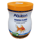 The 2.29oz container of Aqueon Goldfish Flakes, featuring an orange lid, displays a label with a goldfish image and text highlighting its provision of daily nutrition for both goldfish and pond fish.