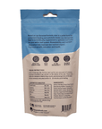 Back view of the Benepets - Benepellet Reef - Small 1.7mm - 152g fish food package displaying feeding instructions, guaranteed analysis, and ingredients list. The package highlights features such as active pre/probiotics, amino acids, and balanced nutrients for improved fish health.