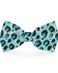 Blue Cheetah Print Dog Bow Tie