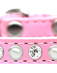 Breakaway Cat Collar, "Pearl & Clear Jewel"