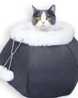 Cat Beds for Indoor Cats   Cat Cave Bed Plush Round Soft Pet Tent with