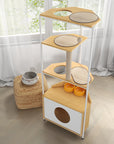 Cat Condo with Feeding Station and Climbing Platforms,