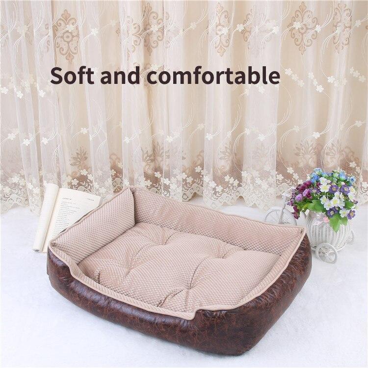 Cat Dog Bed Winter Warm Pet Sofa Waterproof Leather Kennel House