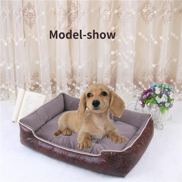 Cat Dog Bed Winter Warm Pet Sofa Waterproof Leather Kennel House