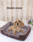 Cat Dog Bed Winter Warm Pet Sofa Waterproof Leather Kennel House