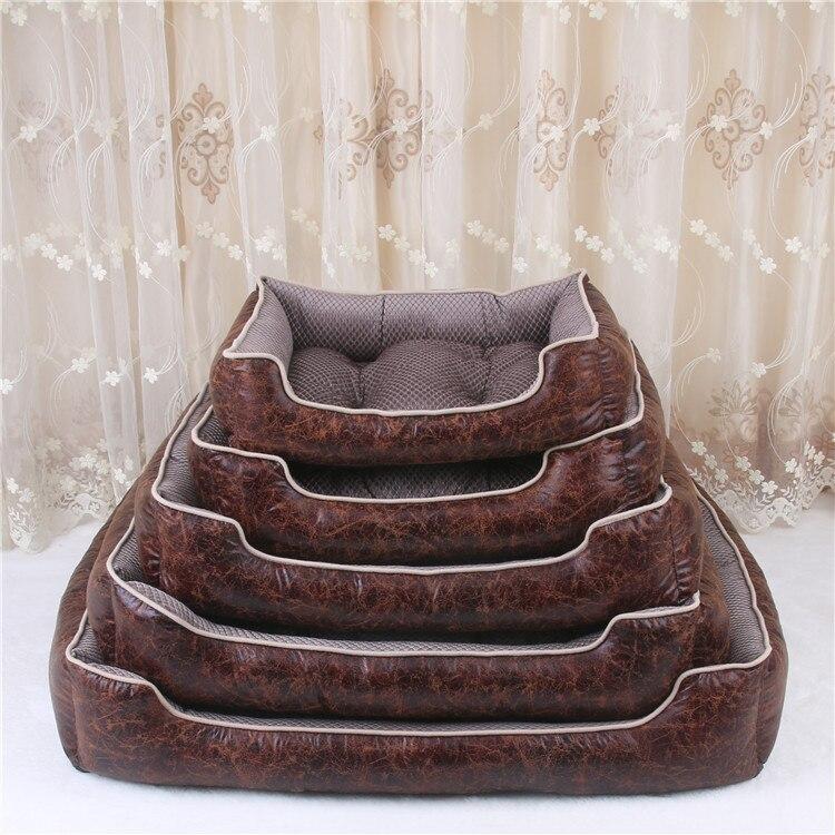 Cat Dog Bed Winter Warm Pet Sofa Waterproof Leather Kennel House