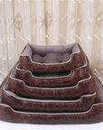 Cat Dog Bed Winter Warm Pet Sofa Waterproof Leather Kennel House