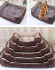 Cat Dog Bed Winter Warm Pet Sofa Waterproof Leather Kennel House