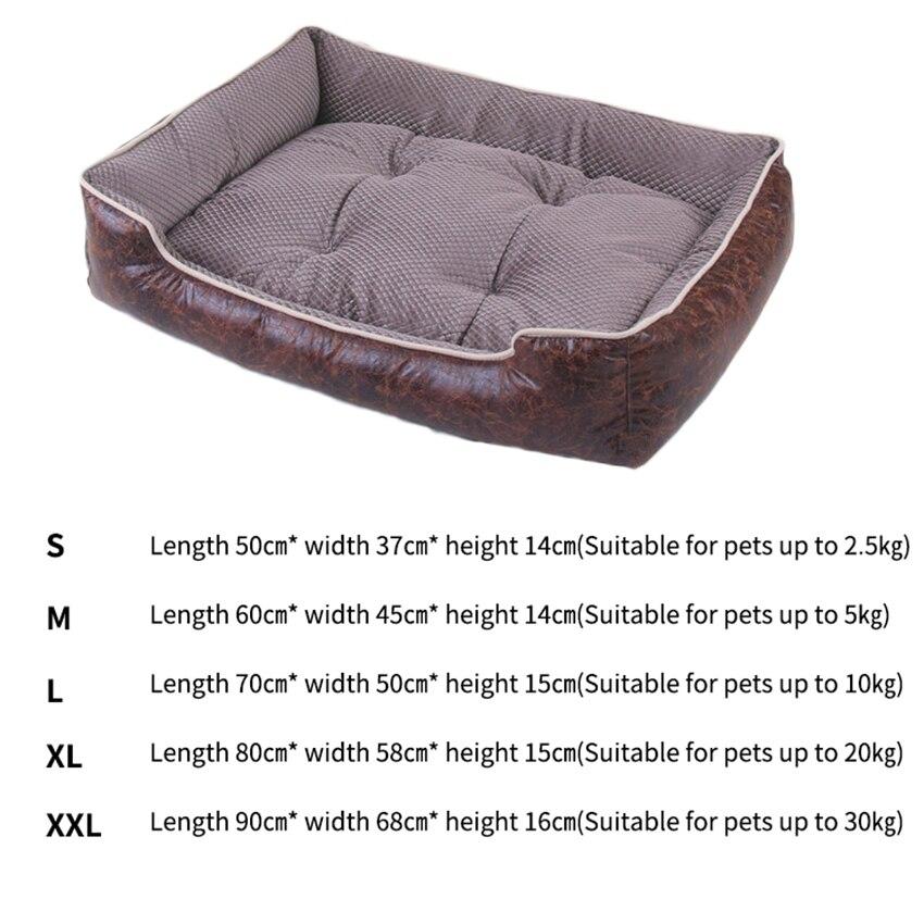 Cat Dog Bed Winter Warm Pet Sofa Waterproof Leather Kennel House