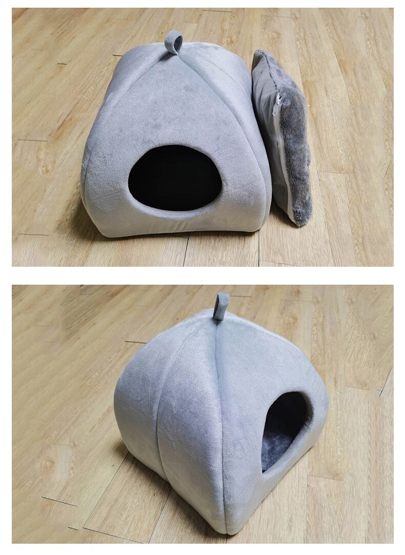 Cat House Nest Warm Mat For Small Dogs Cats Soft Tent Cave Winter Cat