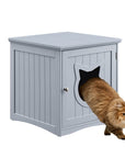 Cat House Side Table, Nightstand Pet House, Litter Box Enclosure