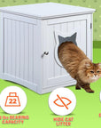 Cat House Side Table, Nightstand Pet House, Litter Box Enclosure