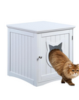 Cat House Side Table, Nightstand Pet House, Litter Box Enclosure