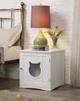 Cat House Side Table, Nightstand Pet House, Litter Box Enclosure