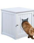 Cat House Side Table, Nightstand Pet House, Litter Box Enclosure