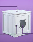 Cat House Side Table, Nightstand Pet House, Litter Box Enclosure