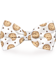 Chocolate Chip Cookie White Dog Bow Tie